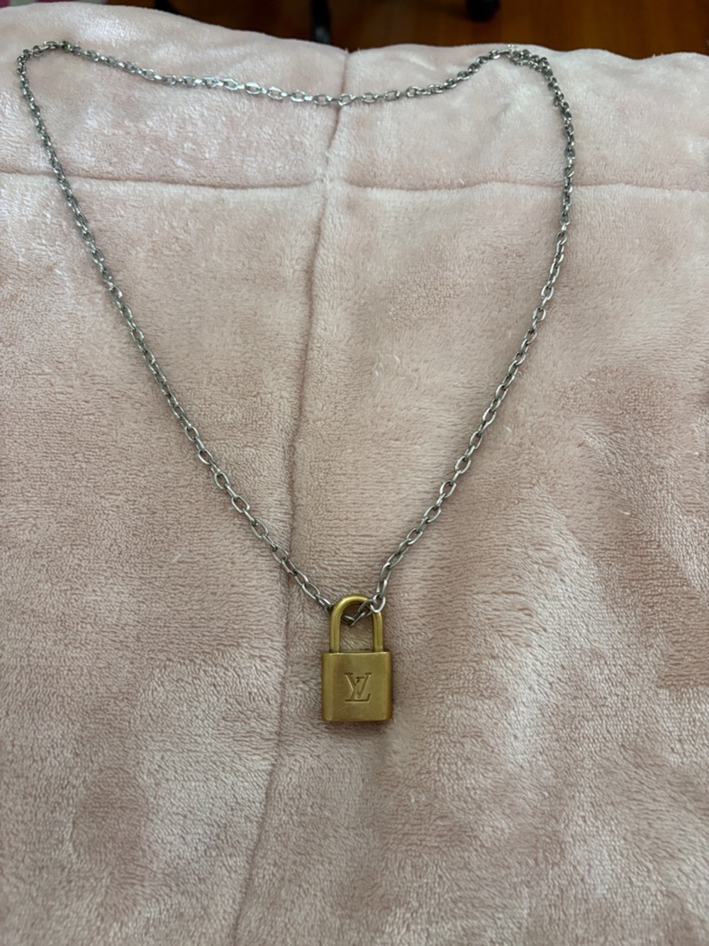 Louis Vuitton Two-Tone Padlock Necklace - Gold & Silver